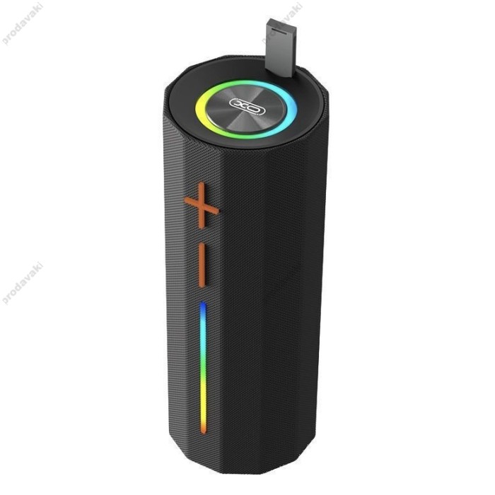 Портативна колонка Bluetooth XO F71 Hidden Carrying Handle Cylinder LED Dazzle Speaker 5W Black